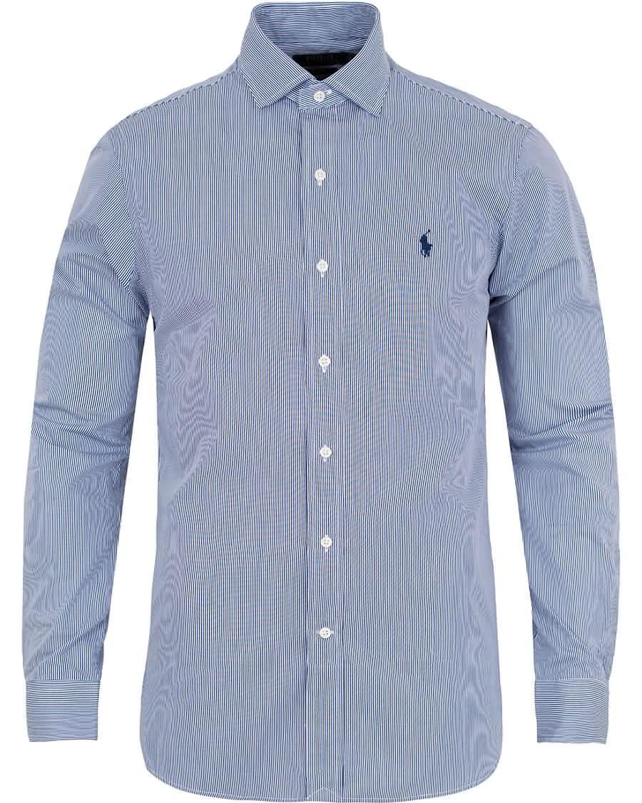 polo ralph lauren slim fit estate thin stripe shirt blue Stilen Populær ch73x